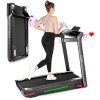 Folding Treadmill for Home, Cardio Running Machine, 12 Program, LED Touch Screen, 7 Color LED Lights, Bluetooth Speakers, APP Control, Heart Sensor