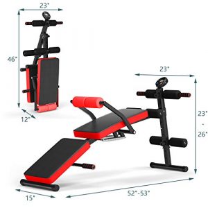 Sporfit Sit Up Bench, Adjustable Ab Bench for Full Body Exercise, Foldable Strength Training Bench with LCD Monitor for Home Gym & body workout(Red)