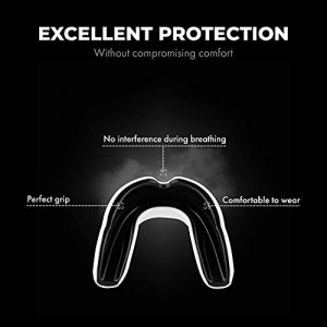 FIGHTR® Premium Mouth Guard - for Excellent Breathing & Easy to fit | Sports Mouth Guard for Boxing, MMA, Football, Lacrosse, Hockey and Other Sports | incl. hygienic Box