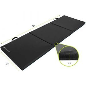 ProsourceFit Tri-Fold Folding Exercise Mat - Black