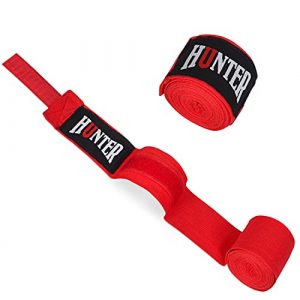 HUNTER Elastic Professional 180 inch Handwraps for Boxing Kickboxing Muay Thai MMA (Red, 4.5 Meter)