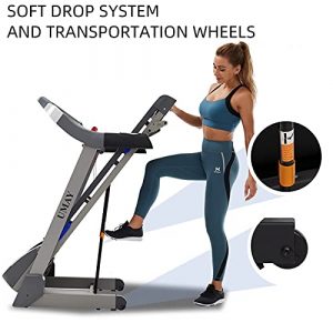 UMAY Folding Treadmill for Home with 12 Preset Programs LCD Display, Foldable Treadmill for Home Gym, Treadmill with Incline APP Control Bluetooth Speaker, Running Machine with Pulse Monitor