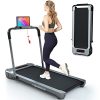 Bobiber Under Desk Treadmill, 2 in 1 Folding Treadmill 265 lb Capacity 3.0 HP Widen Running Belt Walking Pad to Increase Productivity and Promote More Restful Sleep (Silver-Gray)