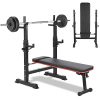 AthLike Folding & Adjustable Bench Press Bench Set, Multi-Function Weight Bench Set, Strength Training Bench with Squat Rack Set, for Incline/Decline, Sit-Ups, Full-Body Exercise, Home, Gym