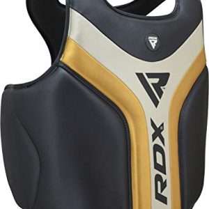 RDX Chest Guard for Boxing, Martial Arts Training Maya Hide Leather Body Protector for Muay Thai, MMA, Sparring and Kickboxing, Rib Shield Armour for Taekwondo and BJJ