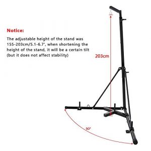 Weanas Folding Heavy Bag Stand, Foldable Heavy Duty Boxing Punching Bag Stand, Portable Sandbag Rack Freestanding Height Adjustable Up to 132 lbs for Home Fitness