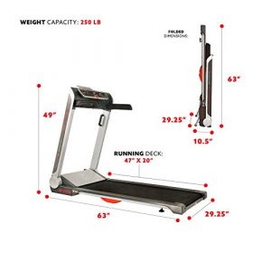 Sunny Health & Fitness No Assembly Motorized Folding Running Treadmill, 20
