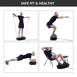 Z ZELUS 3D Fitness Whole Body Vibration Platform Machine - 400W Dual Motors Vibration Plate Crazy Fit Massage Exercise Machine with Remote Control and Resistance Bands (Black)