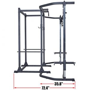 papababe Power Cage, Squat Rack with Cable Crossover Machine Power Rack with LAT Pull Down Attachments