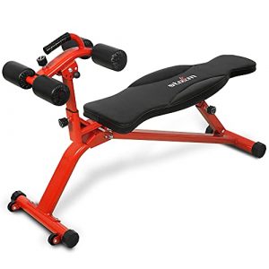 STOZM Adjustable Sit Up Bench / Weight Bench, Workout Station with Large Backrest for Full-Body Workout & Strength Training - Support up to 330lbs (Red), H10H