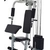 Sporzon Home Gym System Workout Station with 330LB of Resistance, 125LB Weight Stack, Gray