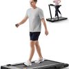 UREVO 2 in 1 Under Desk Treadmill,2.5HP Folding Treadmill with Remote Control,Dual Display,Walking Jogging Machine for Home/Office Use