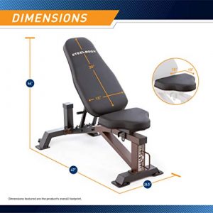 Steelbody Deluxe 6 Position Utility Weight Bench for Weightlifting and Strength Training STB-10105, Black-Brown