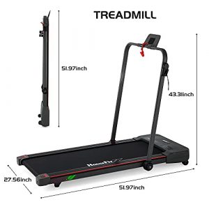 HouseFit Under Desk Treadmill with Bluetooth APP for Walking and Running Mode 2 in 1 Small Treadmill for Apartment with iPad and Phone Support LCD Display