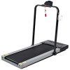 Foldable Treadmill Electric Treadmill Running Machine 17" Wide 3 Levels Manual Incline 0.5 HP Power 15Preset Program Max Speed 8.5MPH with Large Display & Cup Holder for Home &Gym