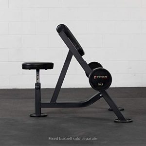 Titan Fitness Seated Preacher Curl Bench Max Load 250 LB Bicep Curl Support