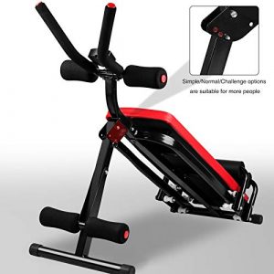 Bigzzia Ab Exercise Bench, Abdominal Workout Machine Foldable Sit Up Bench, Full Body Exercise Equipment with LCD Monitor for Leg,Thighs,Buttocks,Rodeo,Sit-up Exercise