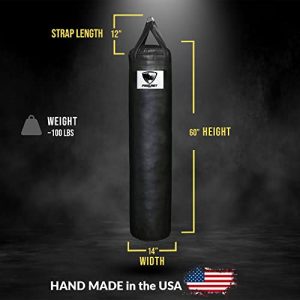 PROLAST Boxing / MMA / Muay Thai 5ft Heavy Punching Kicking Bag - Filled (Black, 100 lb)