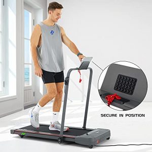 HouseFit Under Desk Treadmill with Bluetooth APP for Walking and Running Mode 2 in 1 Small Treadmill for Apartment with iPad and Phone Support LCD Display