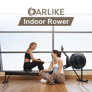 Oarlike Air Resistance Rowing Machine 10 Level Adjustable Resistance Air Rower with LCD Monitor Foldable Exercise Fitness Equipment for Home Gym Office Use