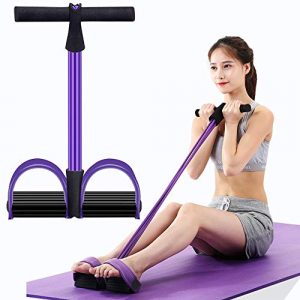 Kammoy 6-Tubes Tension Rope, Multifunction Elastic Yoga Pedal Puller Resistance Band, Natural Latex Tension Rope Fitness Equipment, for Abdomen, Waist, Arm, Leg Stretching Slimming Training