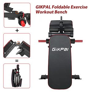 GIKPAL Adjustable Weight Bench - 8 Positions, Flat/Incline/Decline Folding FID Utility Bench, Foldable Exercise Workout Bench for Home Gym, 300lbs Capacity