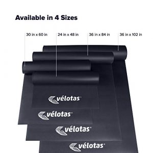 Velotas Pro Series High Density Personal Fitness Equipment Mat, Protective Flooring Underneath Treadmills, Stationary Bikes and Weight Bench, 2 ft x 4 ft, Black