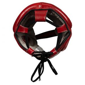 Title Boxing Blood Red Leather Sparring Headgear, Red, Large