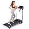 Goplus 800W Folding Treadmill Electric Motorized Power Fitness Running Machine with LED Display and Mobile Phone Holder Perfect for Home Use (Black)