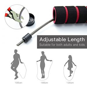 Fitness Jump Rope for Women : KainKript 2 Pack Skipping Rope for Exercise 2.8M Long Adjustable Cable Memory Foam Handle for Women Men Kids