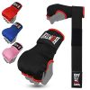 HUNTER Gel Padded Inner Gloves with Hand Wraps for Boxing (Set of 2) (Black, L/XL)