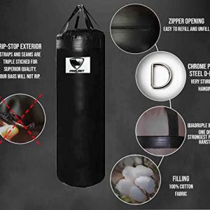 PROLAST 300 LB Heavy Punching Bag for Punching and Kicking- Great for Boxing, MMA and Muay Thai (300 LB 6 FT XL, Filled)