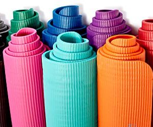 Gaiam Essentials Thick Yoga Mat Fitness & Exercise Mat With Easy-Cinch Yoga Mat Carrier Strap, Teal, 72