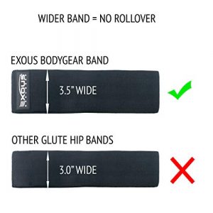 EXOUS BODYGEAR Hip Resistance Glute Band Grippy Wide Non-Slip [M] Black