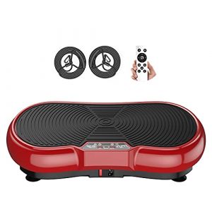 yokele Vibration Plate Exercise Machine Whole Body Workout Vibration Platform Accelerate Body Metabolism for Home Fitness & Weight Loss + Loop Bands + Remote, 99 Levels (Red)