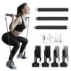 Pilates Bar Kit with Resistance Bands, WeluvFit Adjustable Bands Exercise Fitness Equipment for Women & Men, Home Gym Workout 3-Section Stick Squat Yoga Pilates Flexbands Kit for Full Body Shaping