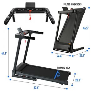 SSPHPPLIE Folding Treadmills for Home-Portable Treadmills Small Space Foldable with Incline-Easy Assembly for Apartment/office Workout, Black