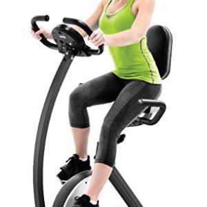 Marcy Foldable Recumbent Exercise Bike with High Backrest and Magnetic Resistance NS-653, Black White, One Size
