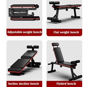 Weight Bench Adjustable, Foldable Workout Bench, Strength Training Bench Incline Decline Bench Lifting Exercise for Home Gym