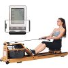 gorowingo Water Rower Rowing Machine, Wooden Row Machine with LCD Monitor & Phone Holder for Home Use Indoor Full Body Exercise