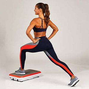 Powerfit Elite Vibration Plate Exercise Machine with Loop Resistance Bands - Whole Body Workout Fitness Platform for Home Training and Shaping (Standard)