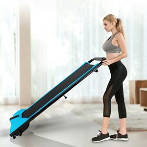 Retanan Electric Folding Treadmill, Under-Desk Walking Treadmill, Jogging Exercise Machine with Remote and LED Display,47x22x43in, Blue