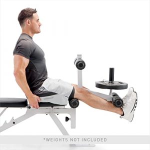 Marcy PM-5788 Powder Coated Steel Home Gym Multipurpose Multifunctional Adjustable Weight Bench for Total Body Workout, White