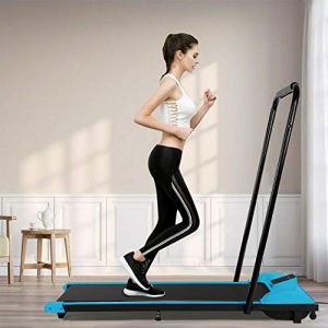 Retanan Electric Folding Treadmill, Under-Desk Walking Treadmill, Jogging Exercise Machine with Remote and LED Display,47x22x43in, Blue