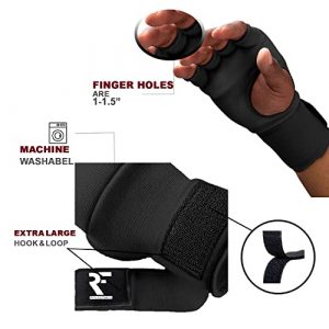 ROC Fitness Gel Elastic Padded Inner Gloves for Men Women – 20 Inch Hand Boxing Wraps for Muay Thai MMA, Martial Arts, Kickboxing & Combat Sports (1 Pair)