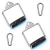 DISPANK D-Handle Cable Attachment (2-Pack) for Weight Lifting, Cable Machine Accessories for LAT Pull Down Bar Home Rowing Machines, Extra Stainless Steel Carabiners Included