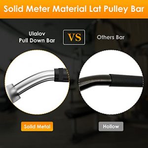 Ulalov LAT Pull Down Bar with Handls, Pull Down Machine Attachments, 27in/70cm Bar with 880lbs Loading, Tricep Press Down Bar,Solid Steel Meterial with Rubber Handle for Home Gym or Exercise Club