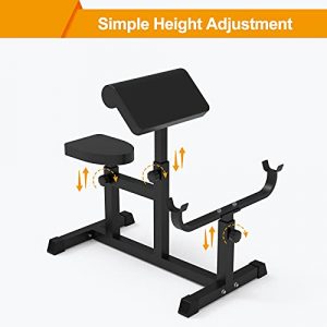 Uboway Adjustable Arm Preacher Curl Weight Bench - Adjustable Roman Chair for Upper Limb Muscle Strength Training Fitness Back Machines, Isolated Barbell Dumbbell Biceps Station