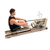 Kyouby Rowing Machine with LCD Monitor,Oak Wood Water Resistance Rower for Home Use Training Exercise Equipment Indoor Gyms Sports Fitness