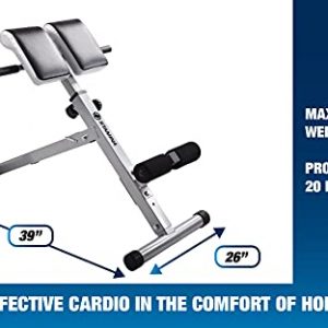 Stamina Hyperextension Bench - Smart Workout App, No Subscription Required - Adjustable and Foldable for Abs and Lower Back